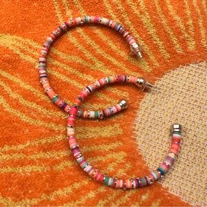 🌈🌺 Kendra Scott Colorful Beaded and Shell Hoop Earrings